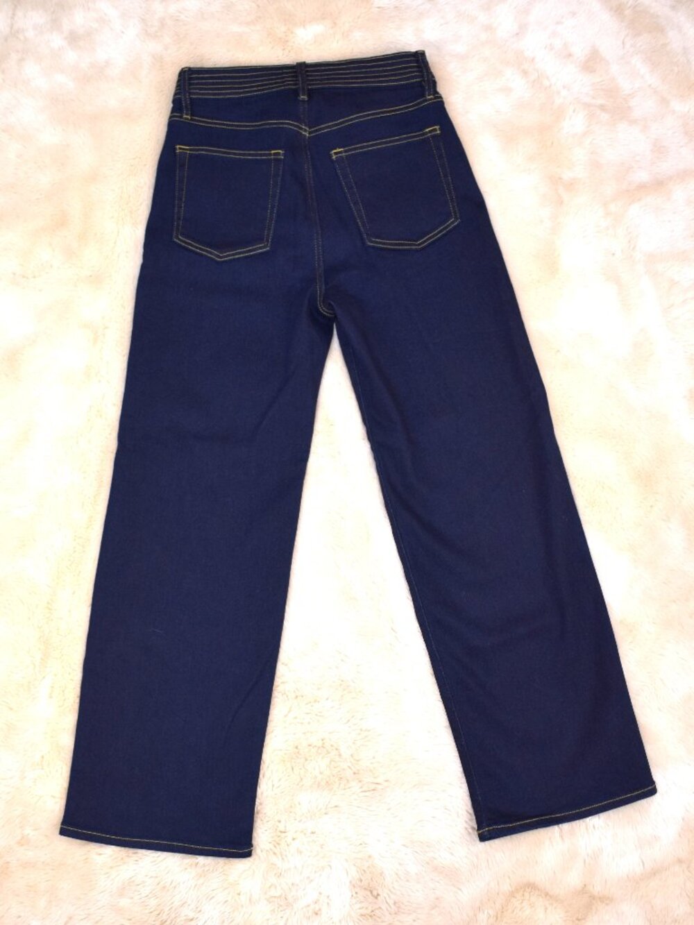 FRAME High Rise Wide Leg Jeans Size 28 Dark Blue Denim Utility Pocket Chic - Picture 12 of 14